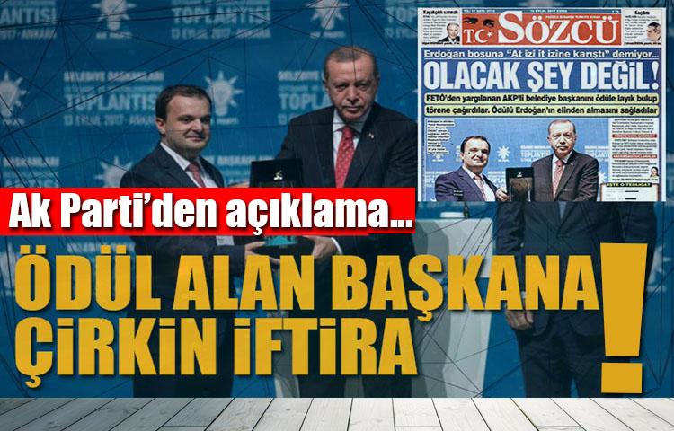 Ödül alan belediye başkanına çirkin iftira!