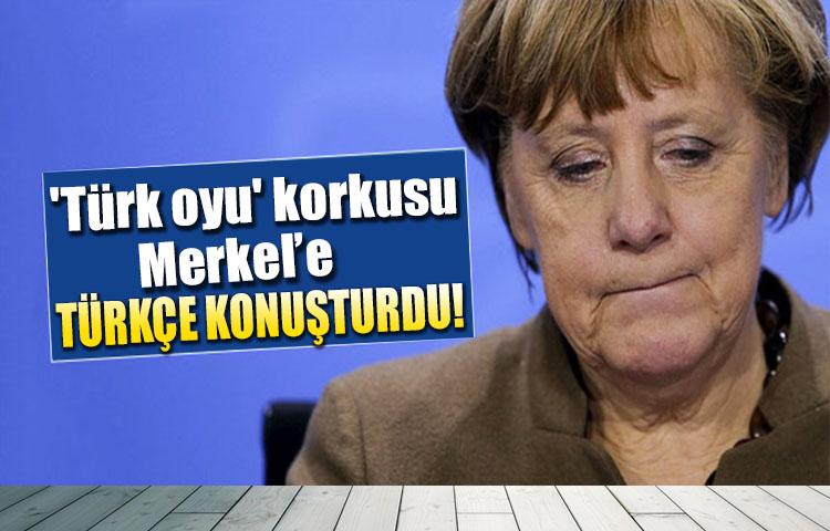 'Türk oyu' korkusu Merkel'e Türkçe konuşturdu