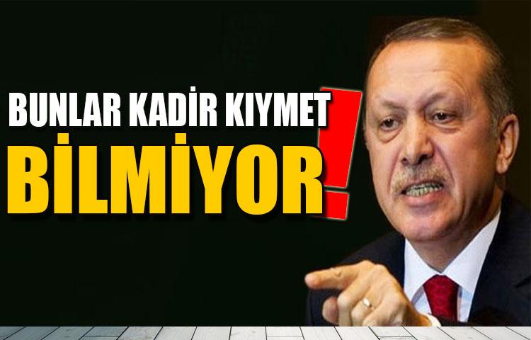 Erdoğan: Bunlar kadir kıymet bilmiyor!