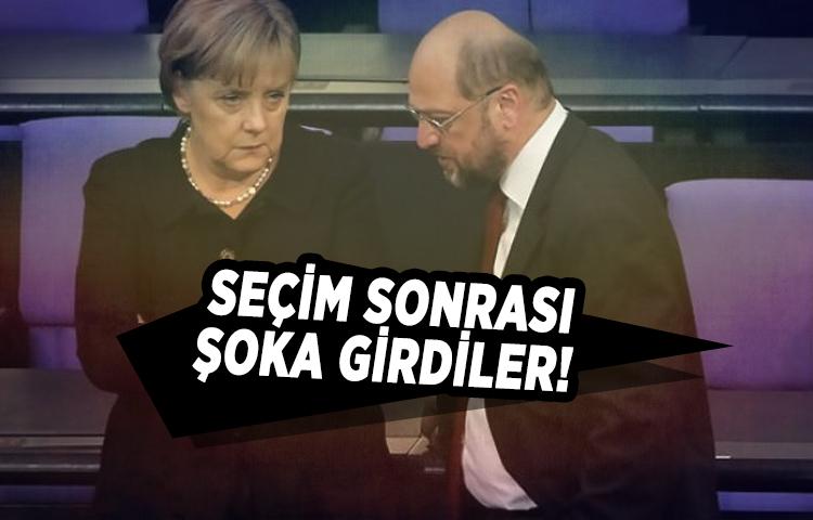 Merkel ve Schulz şoka girdi