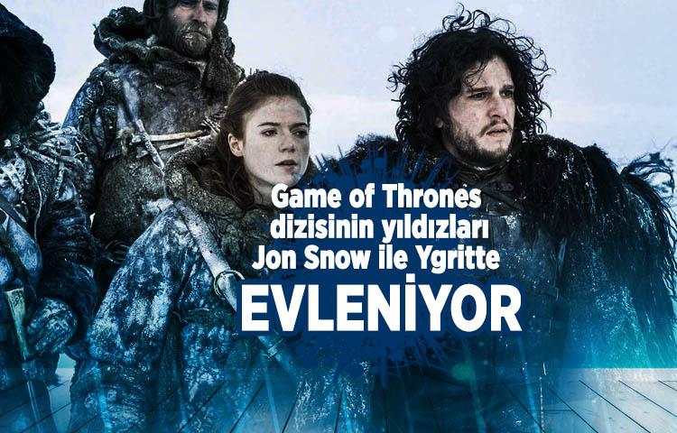 Game of Thrones dizisinin yıldızları Jon Snow ile Ygritte evleniyor