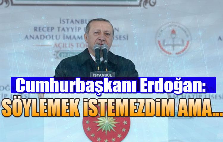 Cumhurbaşkanı Erdoğan: Söylemek istemezdim ama...