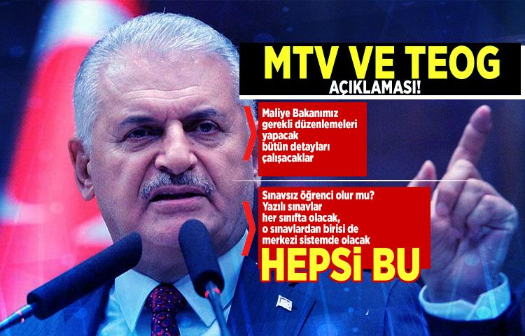 Başbakan'dan MTV ve TEOG açıklaması!