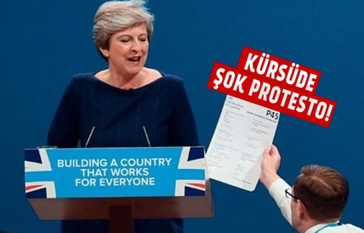 May'e kürsüde şok protesto!