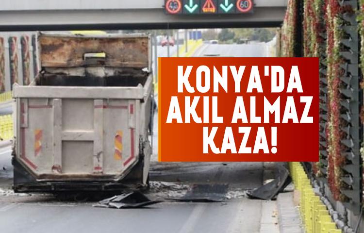 Konya'da akıl almaz kaza!