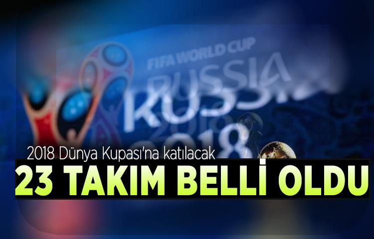 2018 Dünya Kupası'na katılacak 23 takım belli oldu
