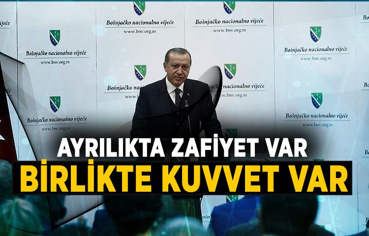 Cumhurbaşkanı Erdoğan: Ayrılıkta zafiyet var, birlikte kuvvet var