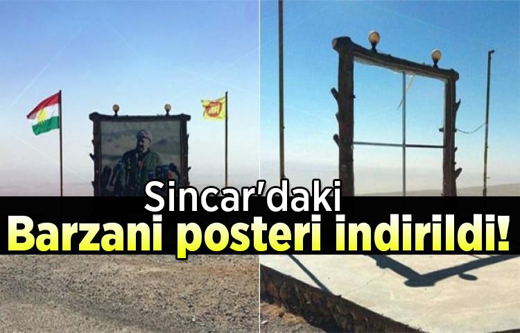 Sincar'daki Barzani posteri indirildi!