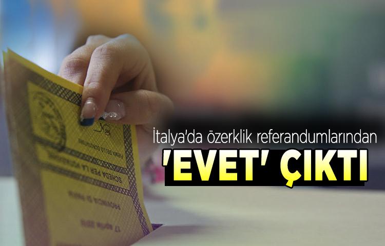 İtalya'da özerklik referandumlarından 'Evet' çıktı