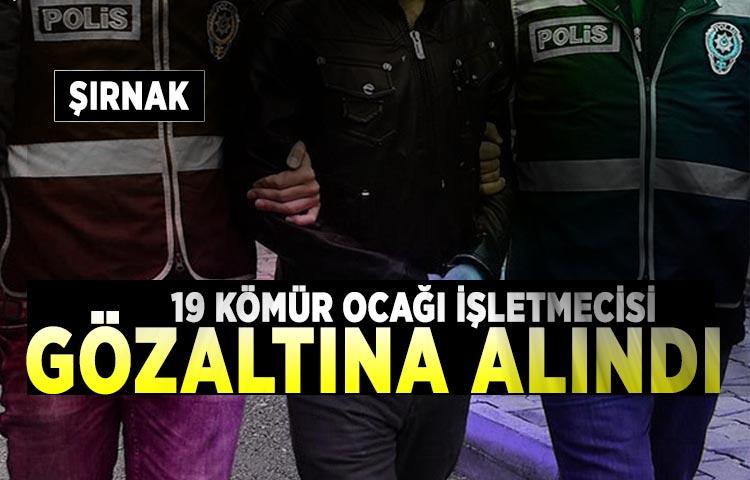 Şırnak'ta 19 kömür ocağı işletmecisi gözaltına alındı