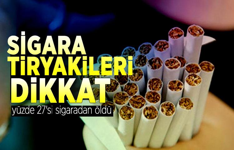 Yüzde 27'si sigaradan öldü