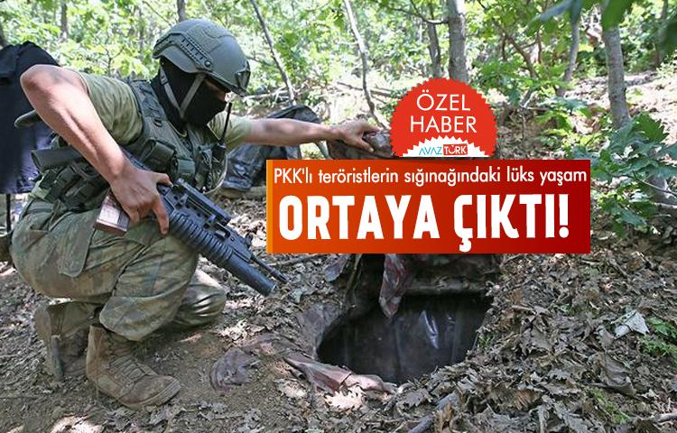 PKK'lı teröristlerin sığınağındaki lüks yaşam ortaya çıktı