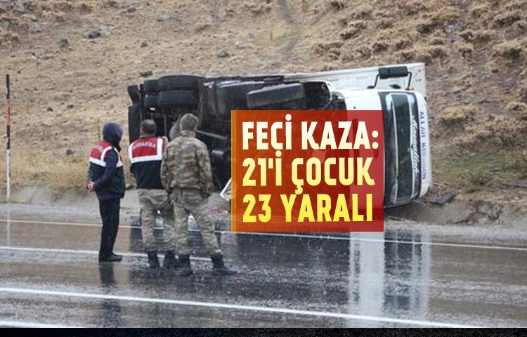 Feci kaza: 21'i çocuk 23 yaralı