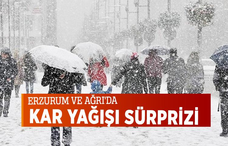 Erzurum ve Ağrı'da kar yağışı sürprizi