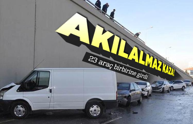 Ankara'da akılalmaz kaza! 23 araç birbirine girdi