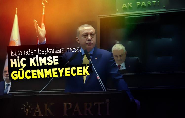 Erdoğan'dan istifa eden başkanlara mesaj