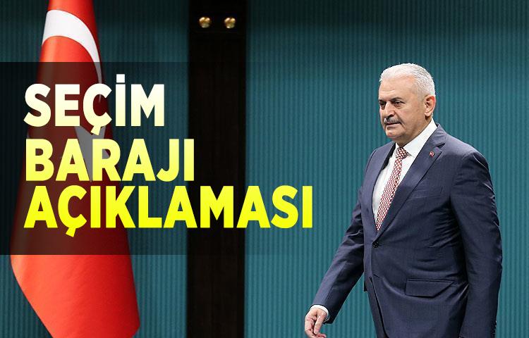 Başbakan Yıldırım'dan seçim barajı açıklaması