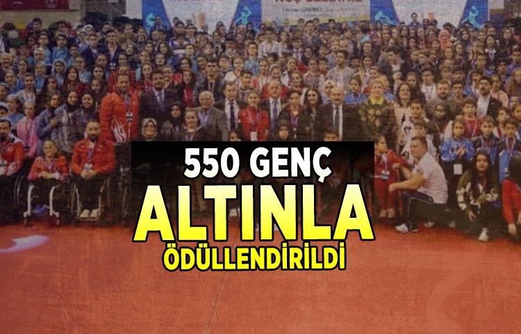 Dereceye giren 550 genç altınla ödüllendirildi