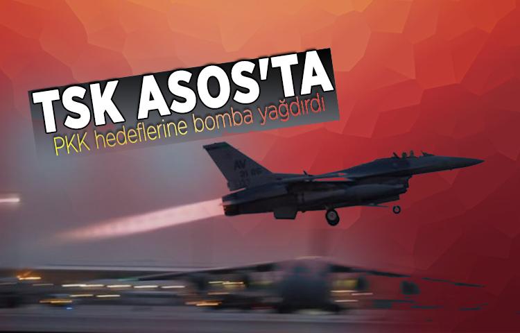 TSK Asos'ta PKK hedeflerine bomba yağdırdı