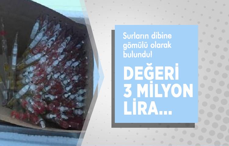 Üç milyon lira değerinde 123 tüp, surların dibinde gömülü bulundu!