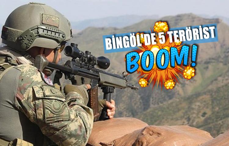 Bingöl'de 5 terörist gebertildi