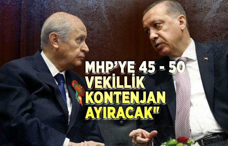 'MHP’ye 45 - 50 vekillik kontenjan ayıracak'