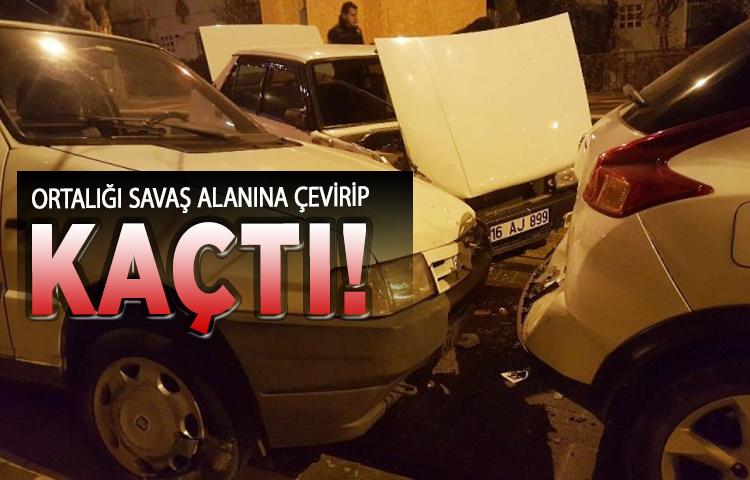 8 araca çarpıp kaçtı!