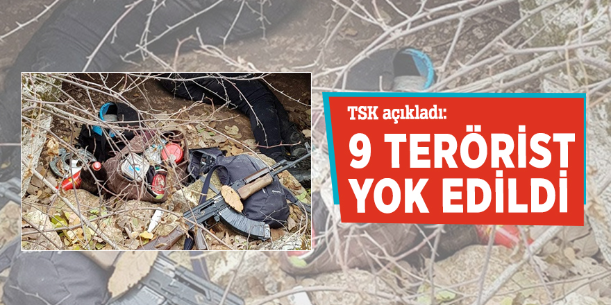 9 terörist yok edildi