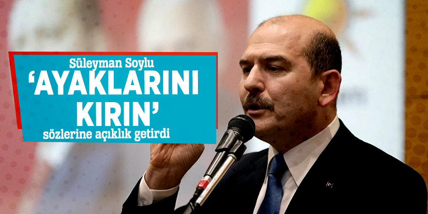 Süleyman Soylu'dan ‘Ayaklarını kırın’ sözüne açıklama
