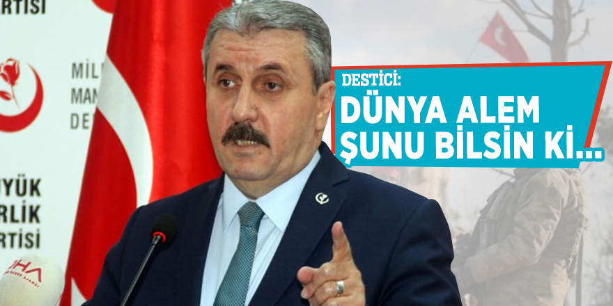 Destici: Dünya alem şunu bilsin ki...