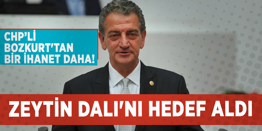CHP’li Bozkurt'tan ihanet! Zeytin Dalı'nı hedef aldı