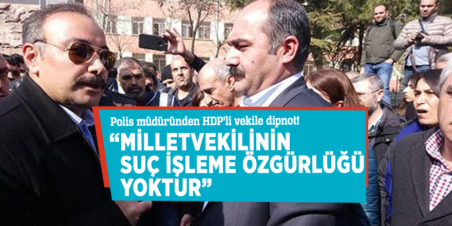 Polis müdüründen HDP'li vekile: “Milletvekilinin suç işleme özgürlüğü yoktur”