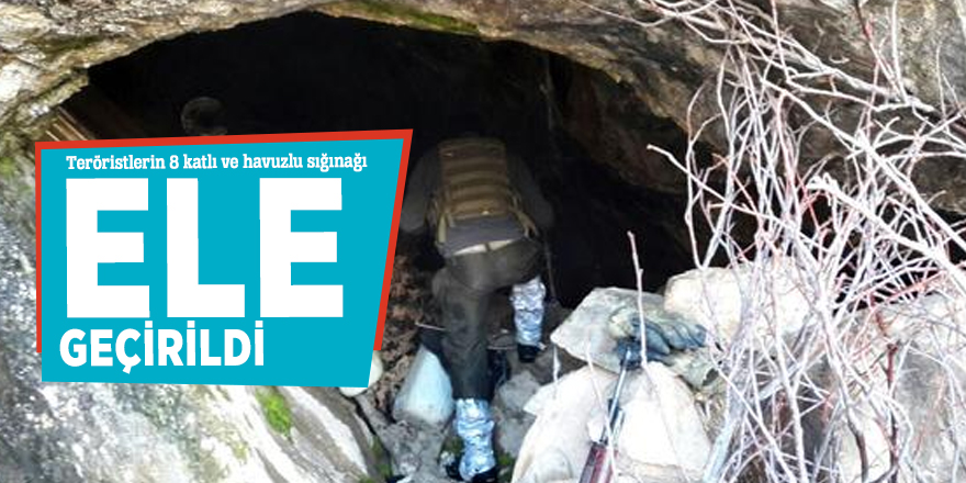 Teröristlerin 8 katlı ve havuzlu sığınağı ele geçirildi