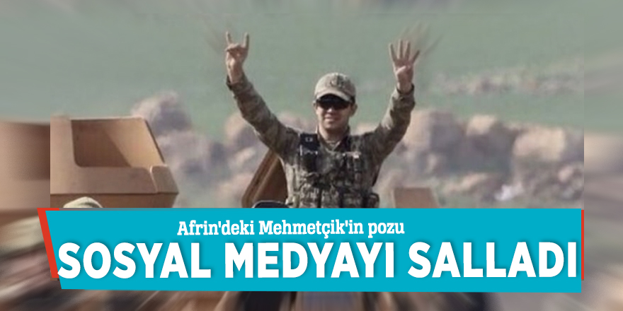 Afrin'deki Mehmetçik'in pozu sosyal medyayı salladı