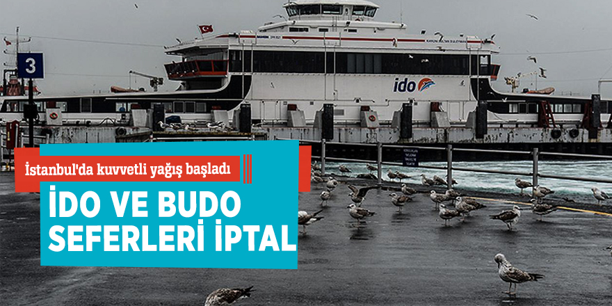 İstanbul'da kuvvetli yağış başladı, İDO ve BUDO seferleri iptal