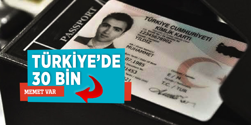 Türkiye’de 30 bin Memet var