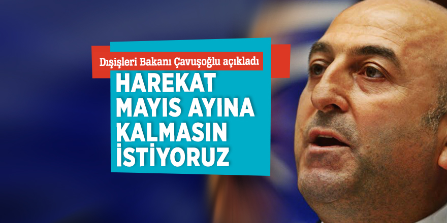 Çavuşoğlu: "Harekat Mayıs ayına kalmasın istiyoruz"