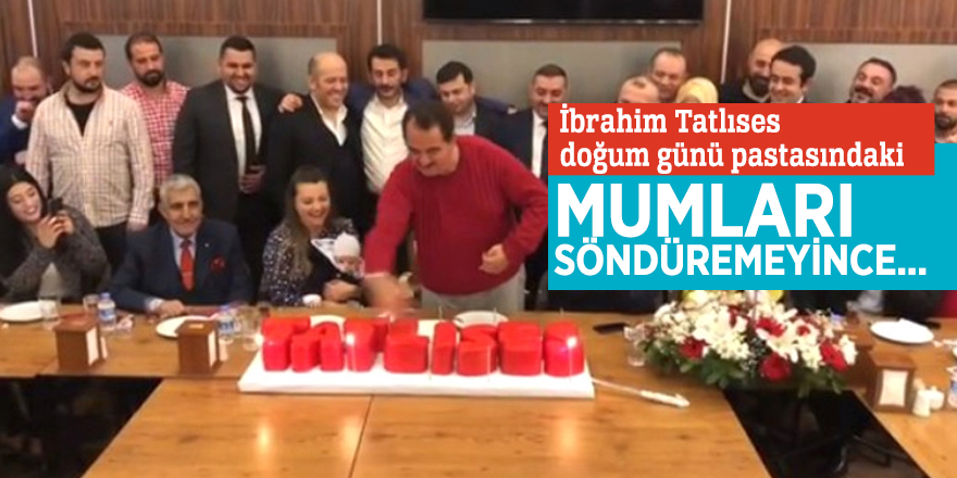 İbrahim Tatlıses doğum günü pastasındaki mumları söndüremeyince...