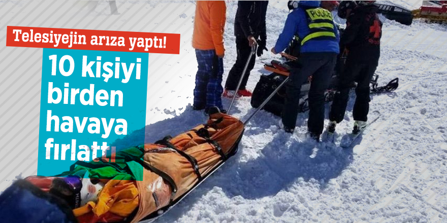 Telesiyejin arıza yaptı! 10 kişiyi birden havaya fırlattı