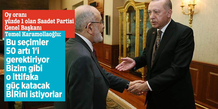 Karamollaoğlu: Bizim gibi o ittifaka güç katacak birini istiyorlar
