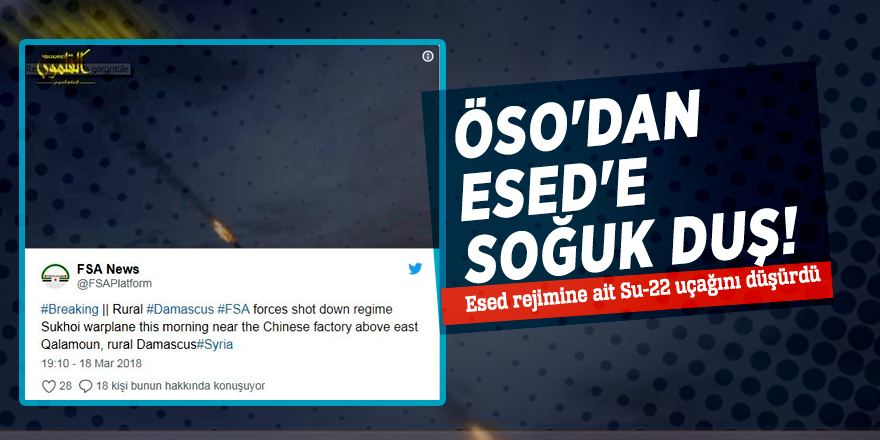 ÖSO'dan Esed'e soğuk duş! Uçağını düşürdü…