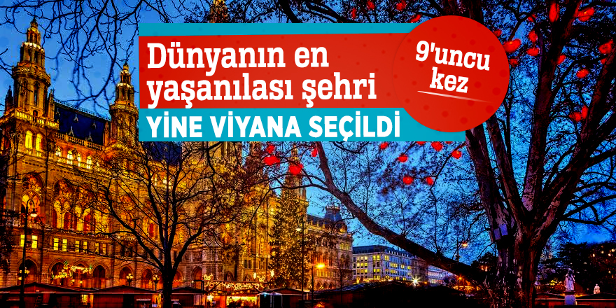 Dünyanın en yaşanılası şehri yine Viyana seçildi