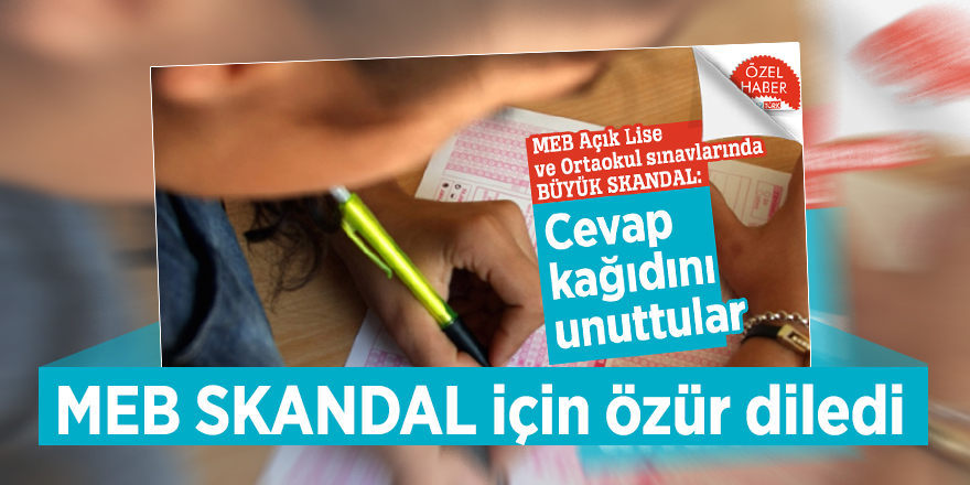 MEB SKANDAL için özür diledi