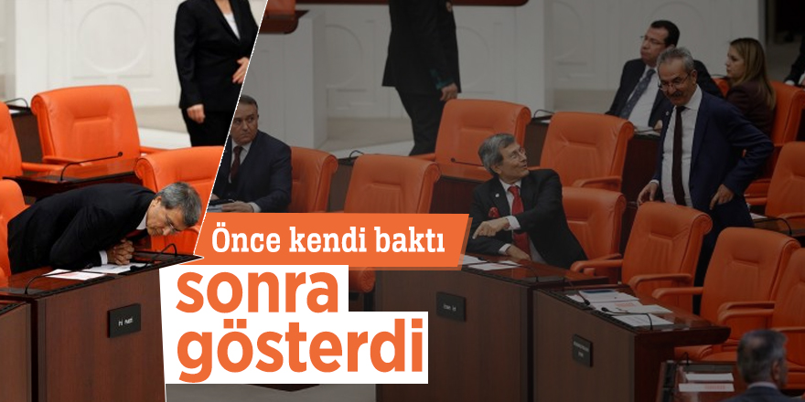 İyi Parti grup sıralarında Halaçoğlu'ndan ilginç görüntü!