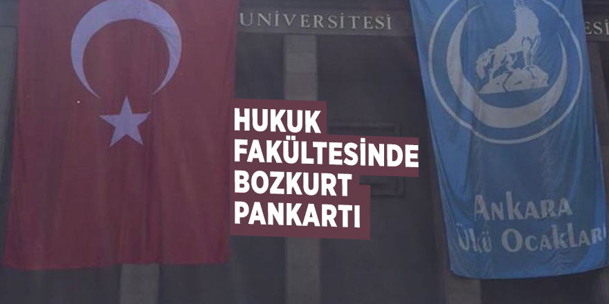 Hukuk fakültesinde Bozkurt pankartı