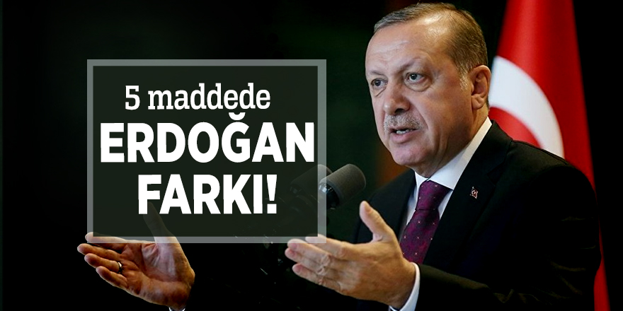 5 maddede Erdoğan farkı!