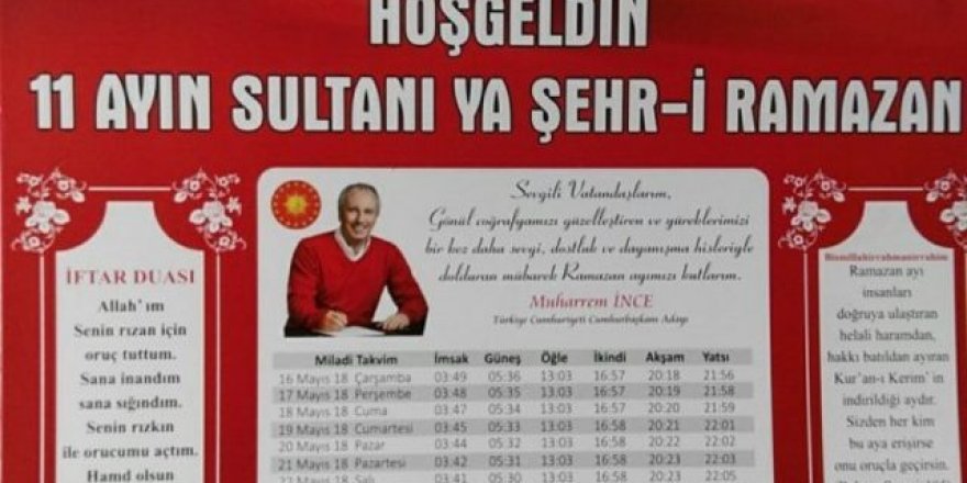 Muharrem İnce imsakiye dağıttı! Duada dikkat çeken detay
