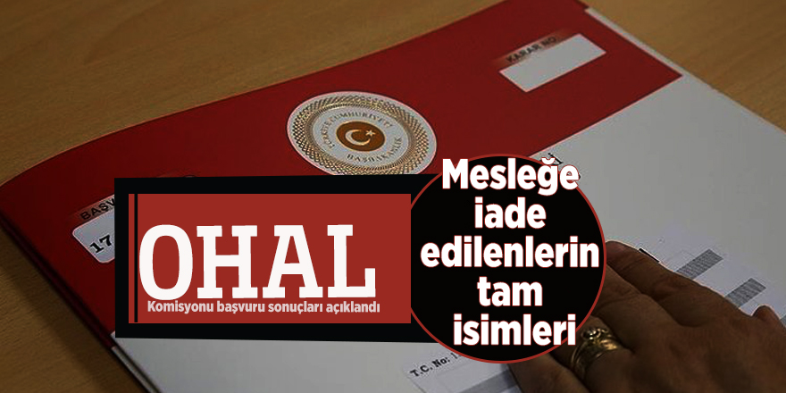 OHAL Komisyonu başvuru sonuçları sorgulama