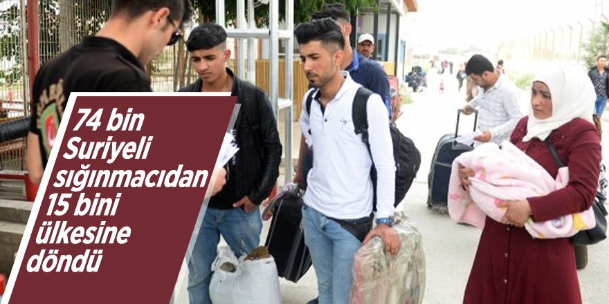 74 bin Suriyeli sığınmacıdan 15 bini ülkesine döndü