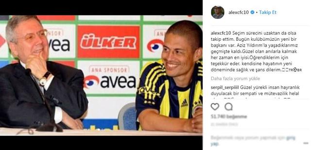 Alex'ten Aziz Yıldırım'a teşekkür mesajı!